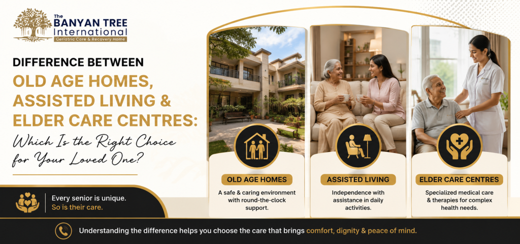 Difference Between Old Age Homes, Assisted Living & Elder Care Centres: Which Is the Right Choice for Your Loved One?